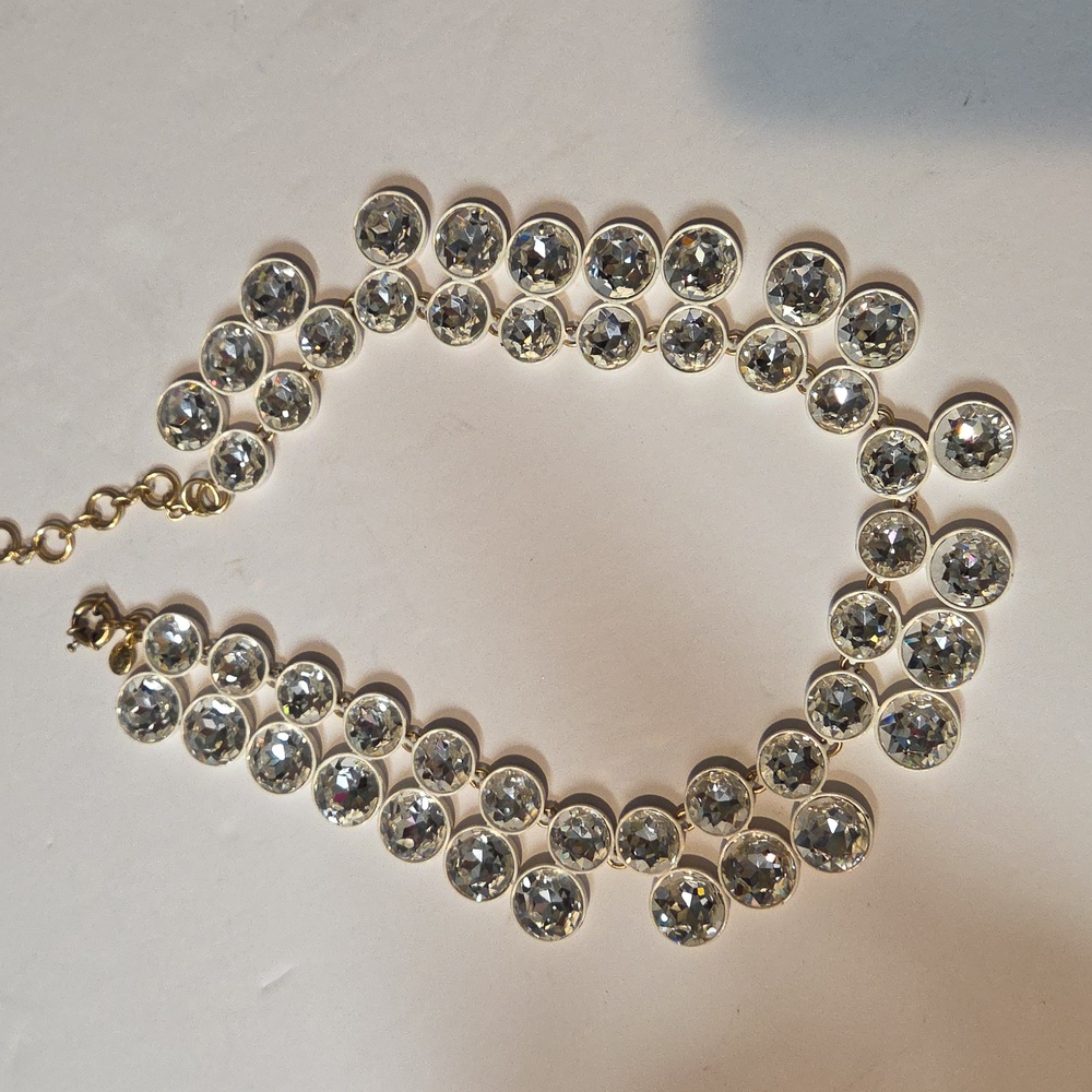 J. Crew  Gold Necklace with Clear Accents